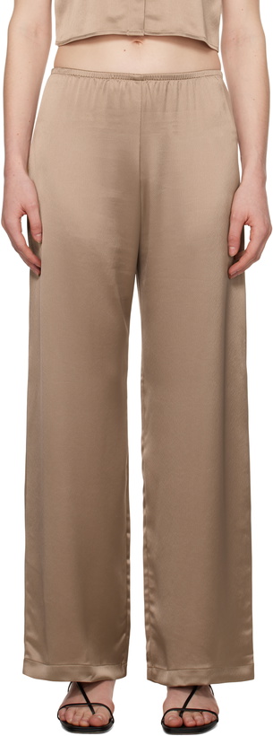 Photo: LESET Brown Barb Wide Leg Lounge Pants