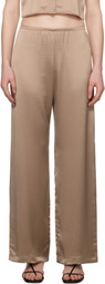 LESET Brown Barb Wide Leg Lounge Pants