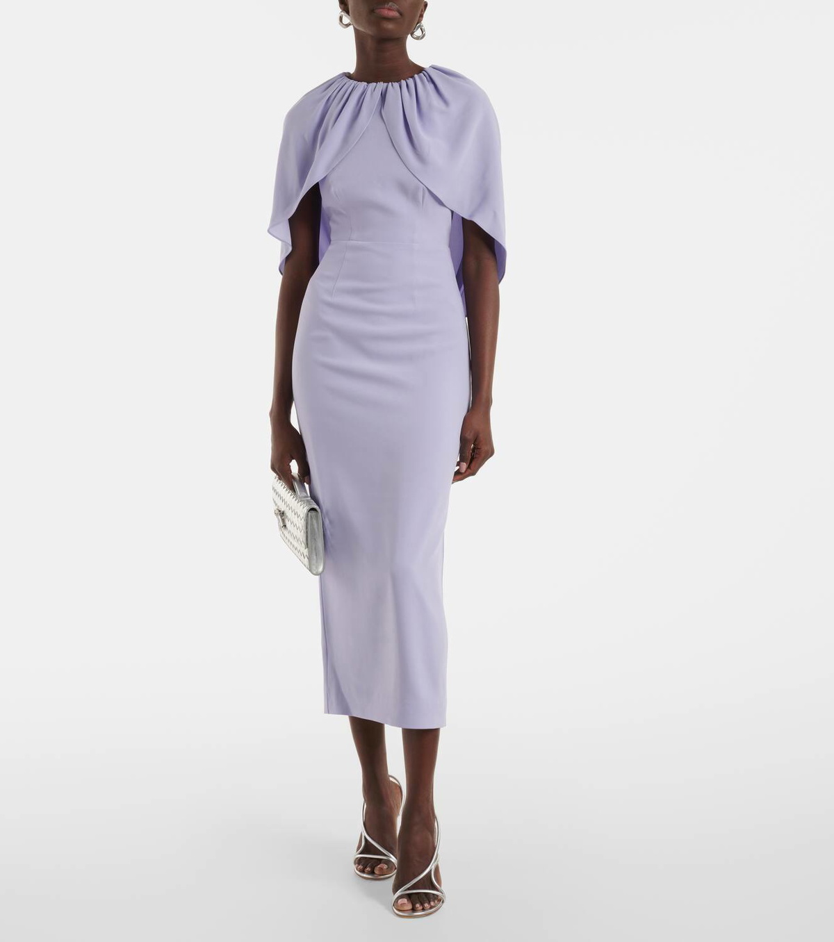 roland mouret grey dress Ronald Mouret Wool Fitted Cap Sleeve Midi Dress Grey main image 1