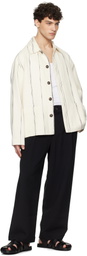 COMMAS Off-White Woven Stripe Resort Jacket