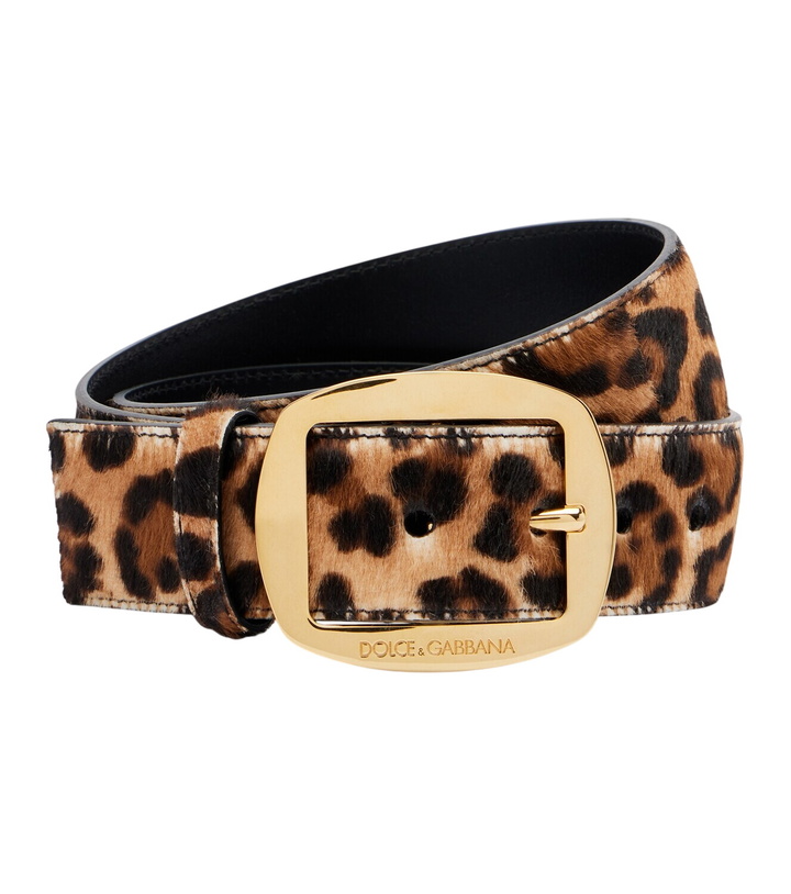 Photo: Dolce&Gabbana Leopard-print calf hair belt