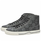 Gucci Men's Tennis Hi-Top Sneakers in Black/Grey