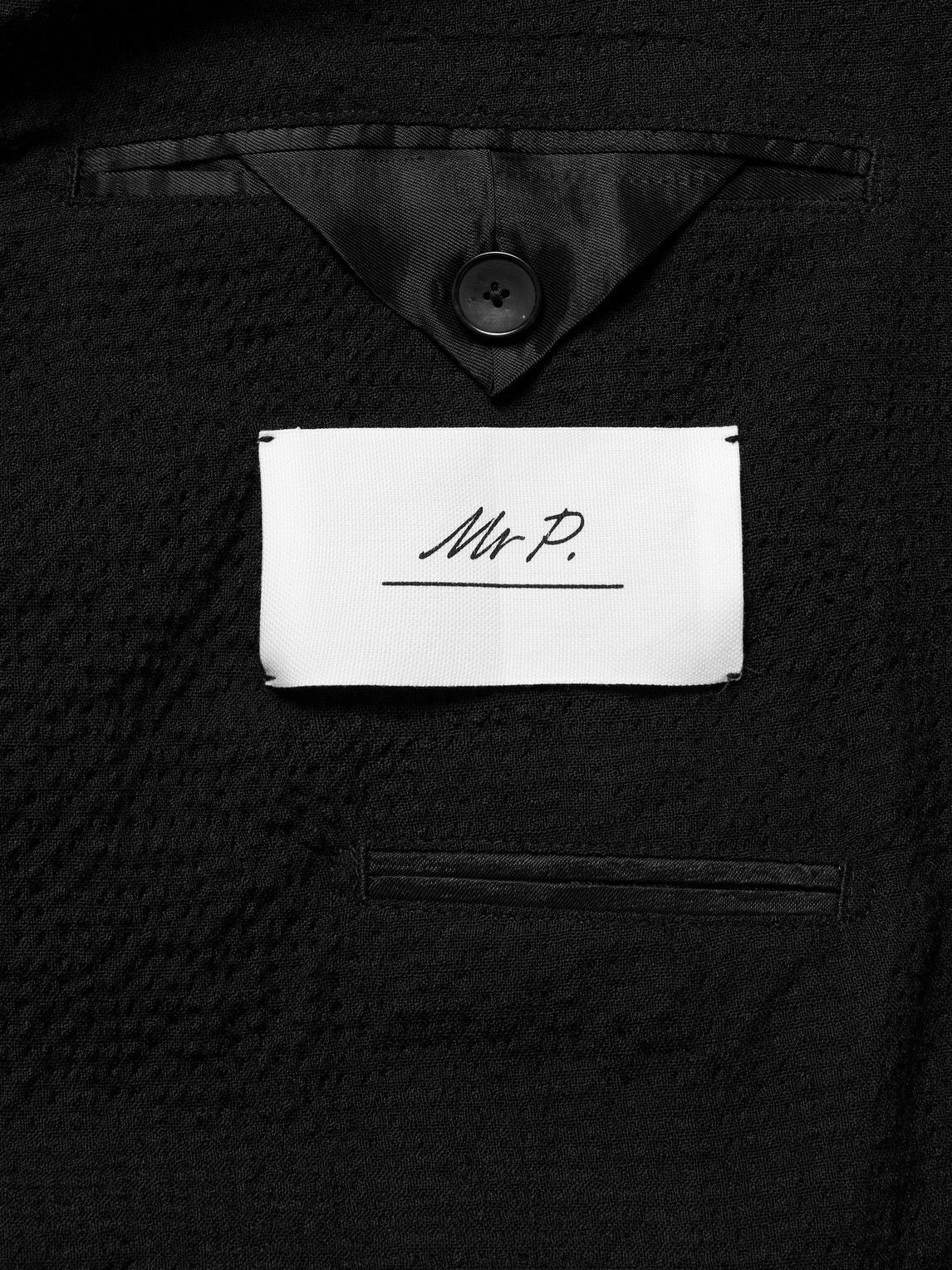 Mr P. - Wool-Blend Seersucker Blazer - Black