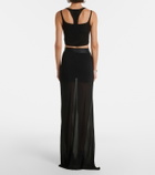 Gucci Semi-sheer crêpe maxi skirt