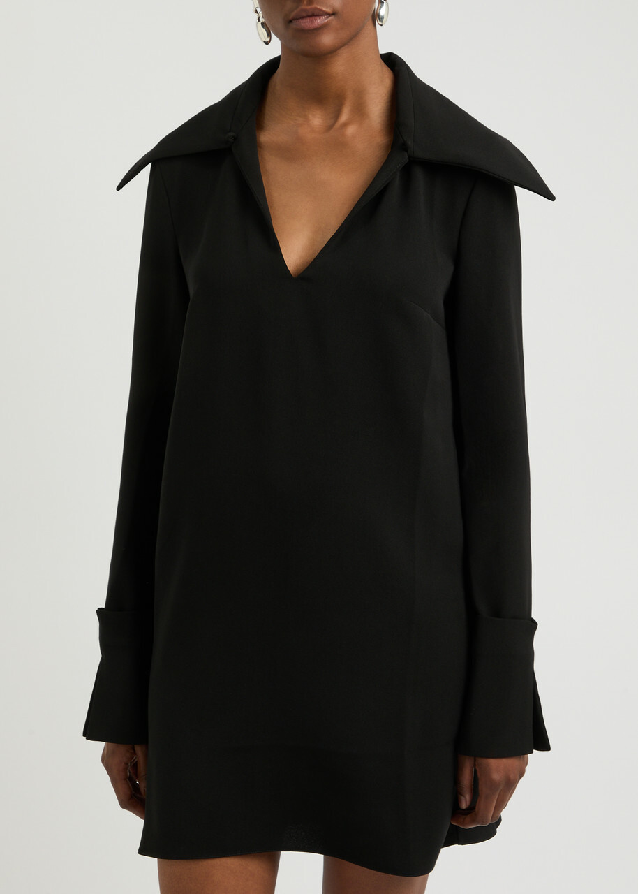 16 Arlington Dante Leather-panelled Mini Dress Black 6 (UK6 / XS)