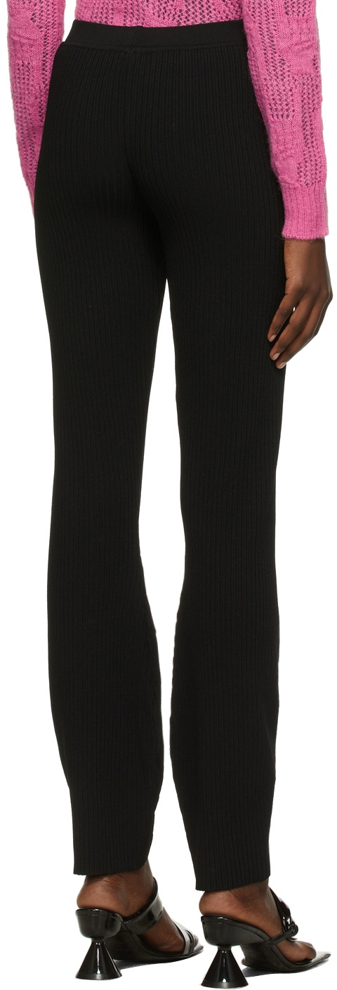 Marco Rambaldi Black Viscose Rib Knit Trousers