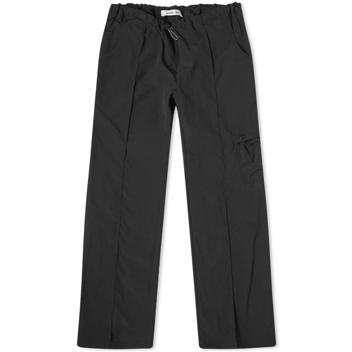 Photo: Peachy Den Women's Isabella Recycled Nylon Trousers in Black