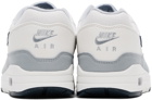 Nike White & Gray Air Max 1 Sneakers