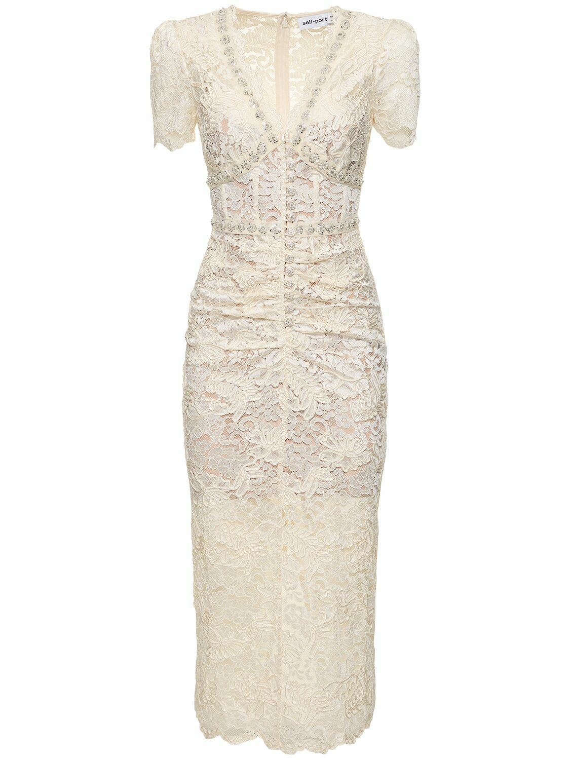 chinese dress ladies Gryia V Neck Lace Midi Dress – Mew Mews