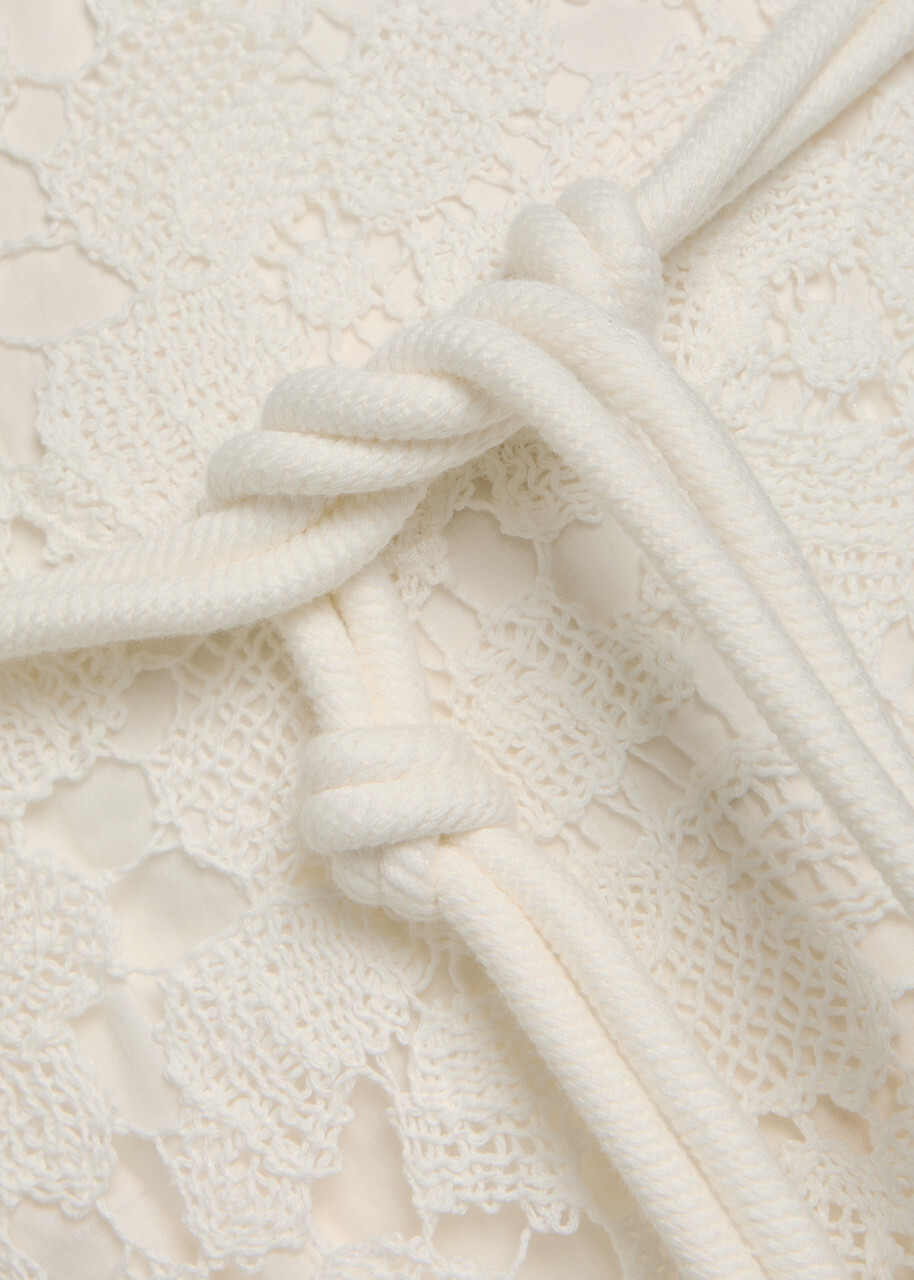 Simkhai Eloise Lace Belted Cotton-blend Maxi Dress Ivory