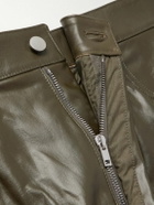 Rick Owens - Straight-Leg Leather Cargo Trousers - Green