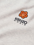 KENZO - Boke Logo-Embroidered Cotton-Jersey Hoodie - Gray