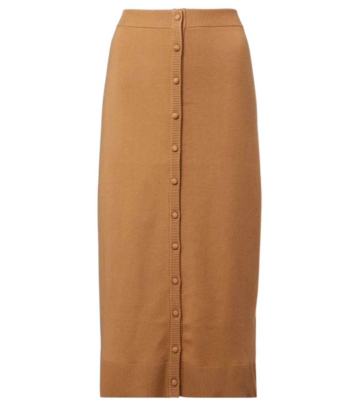 スカート Victoria Beckham Brown midi skirt in wool blend Knitted wool-blend midi skirt in brown - Victoria Beckham