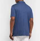 Hartford - Slub Linen Polo Shirt - Blue