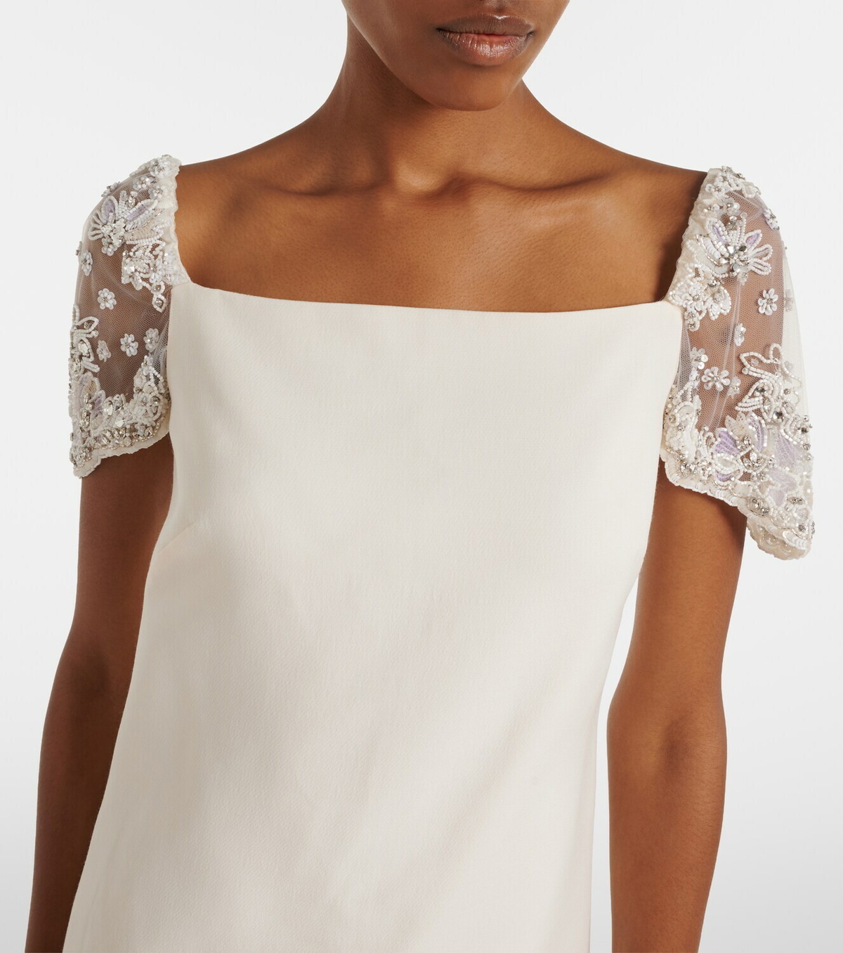 Valentino Crepe Couture embellished minidress