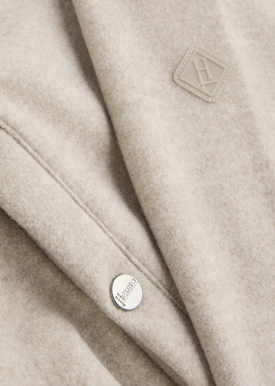 Herno Hooded Felt Sweatshirt Cream