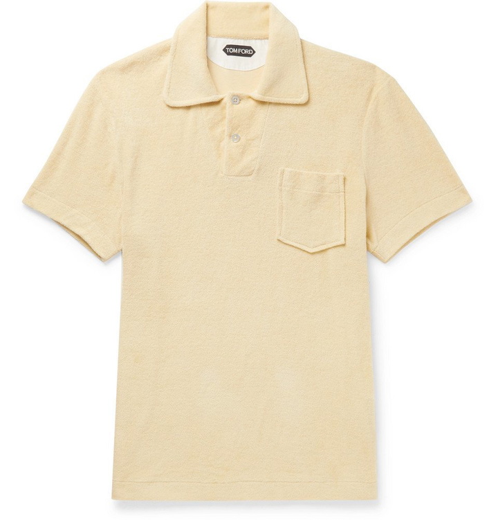 Photo: TOM FORD - Cotton-Terry Polo Shirt - Yellow