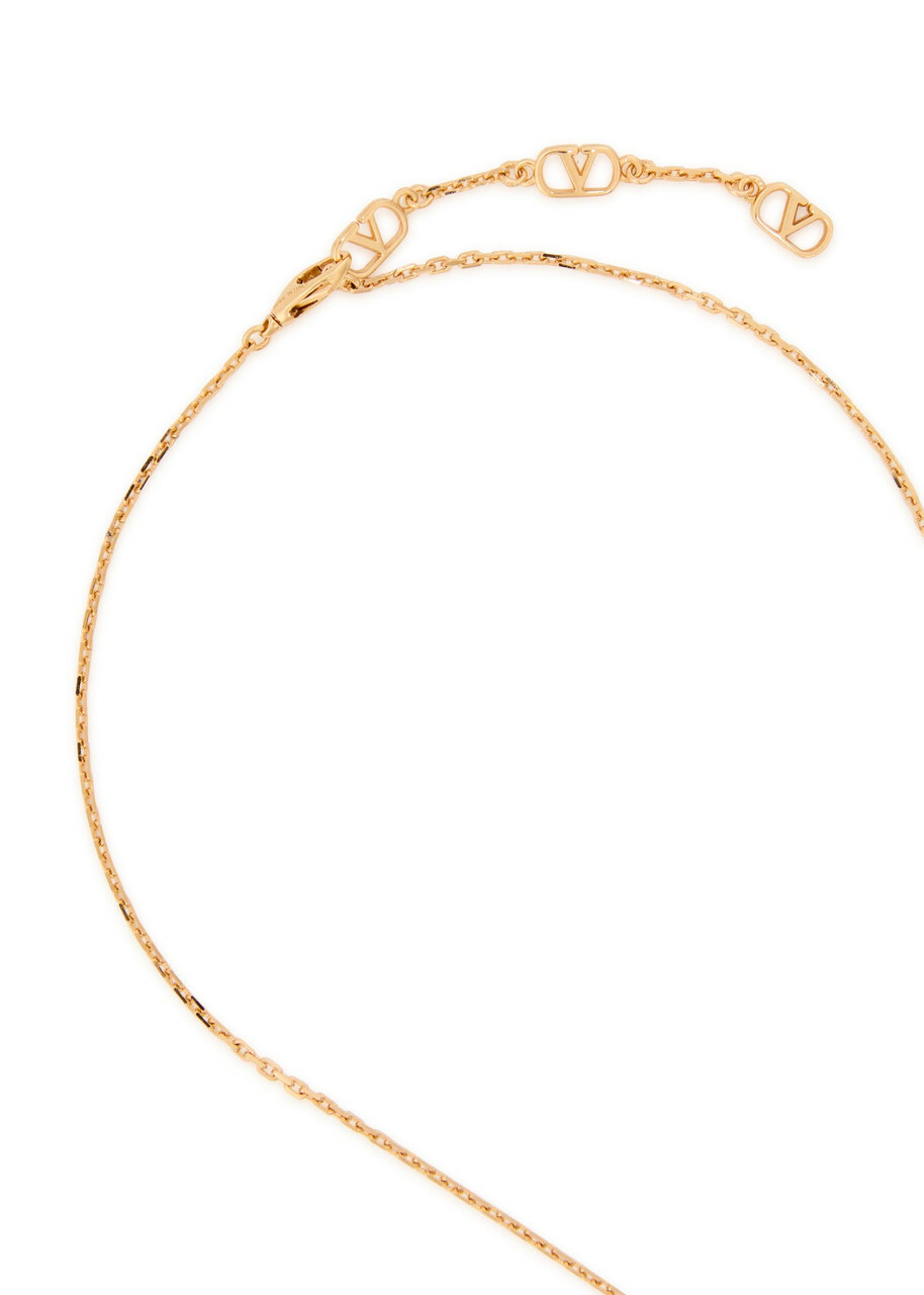 Valentino Vlogo Crystal-embellished Necklace - Gold - One Size