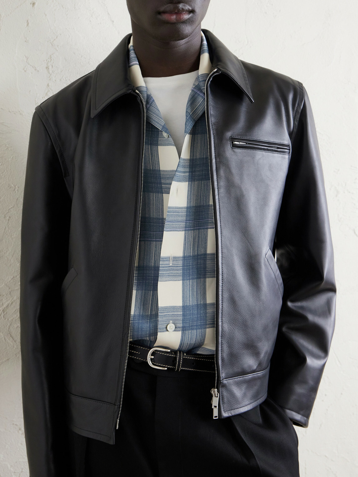 Jil Sander - Leather Blouson Jacket - Black