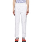 Comme des Garcons Shirt White Twill Workstitch Trousers