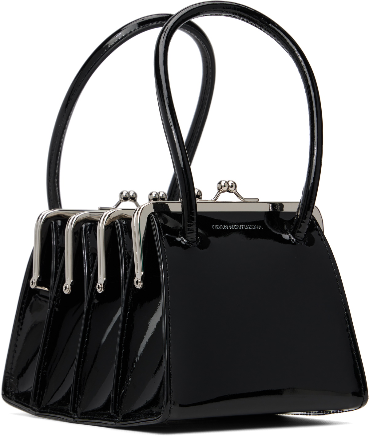 FIDAN NOVRUZOVA Black Boa Four Clasp Bag