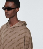 Balenciaga - Logo silk and wool-blend hoodie