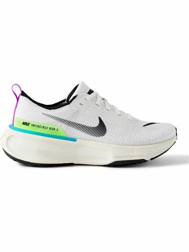 Photo: Nike Running - Invincible Run 3 SE Rubber-Trimmed Flyknit Running Sneakers - White