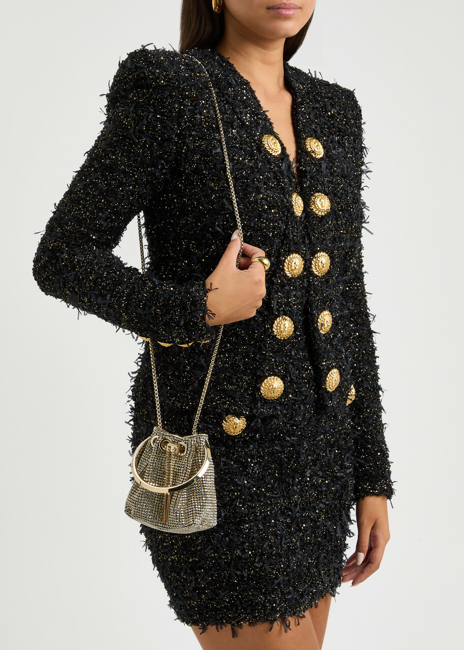 Jimmy Choo Bon Bon Micro Crystal-embellished Bucket bag - Gold - One Size
