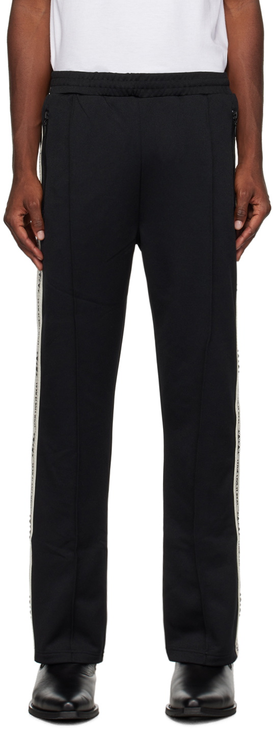 Izzue Black Studs Tape Sweatpants
