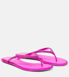 Rene Caovilla Diana embellished satin thong sandals