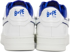 BAPE White & Navy Patent Leather Sneakers