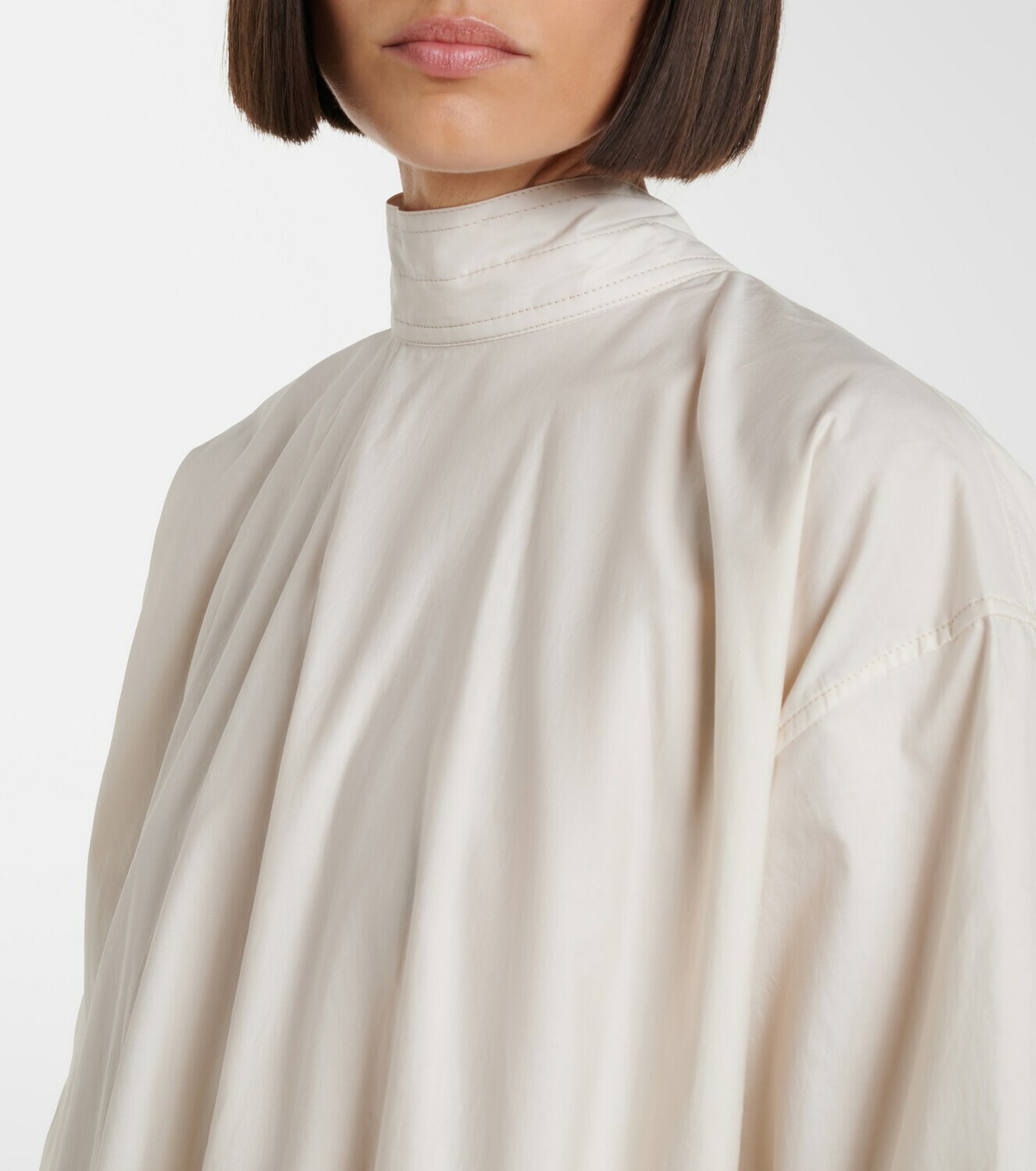 Lemaire Tie-neck cotton and silk shirt dress