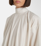 Lemaire Tie-neck cotton and silk shirt dress