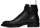 Givenchy Black Lizard Padlock Boots