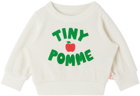 TINYCOTTONS Baby White 'Tiny Pomme' Sweatshirt