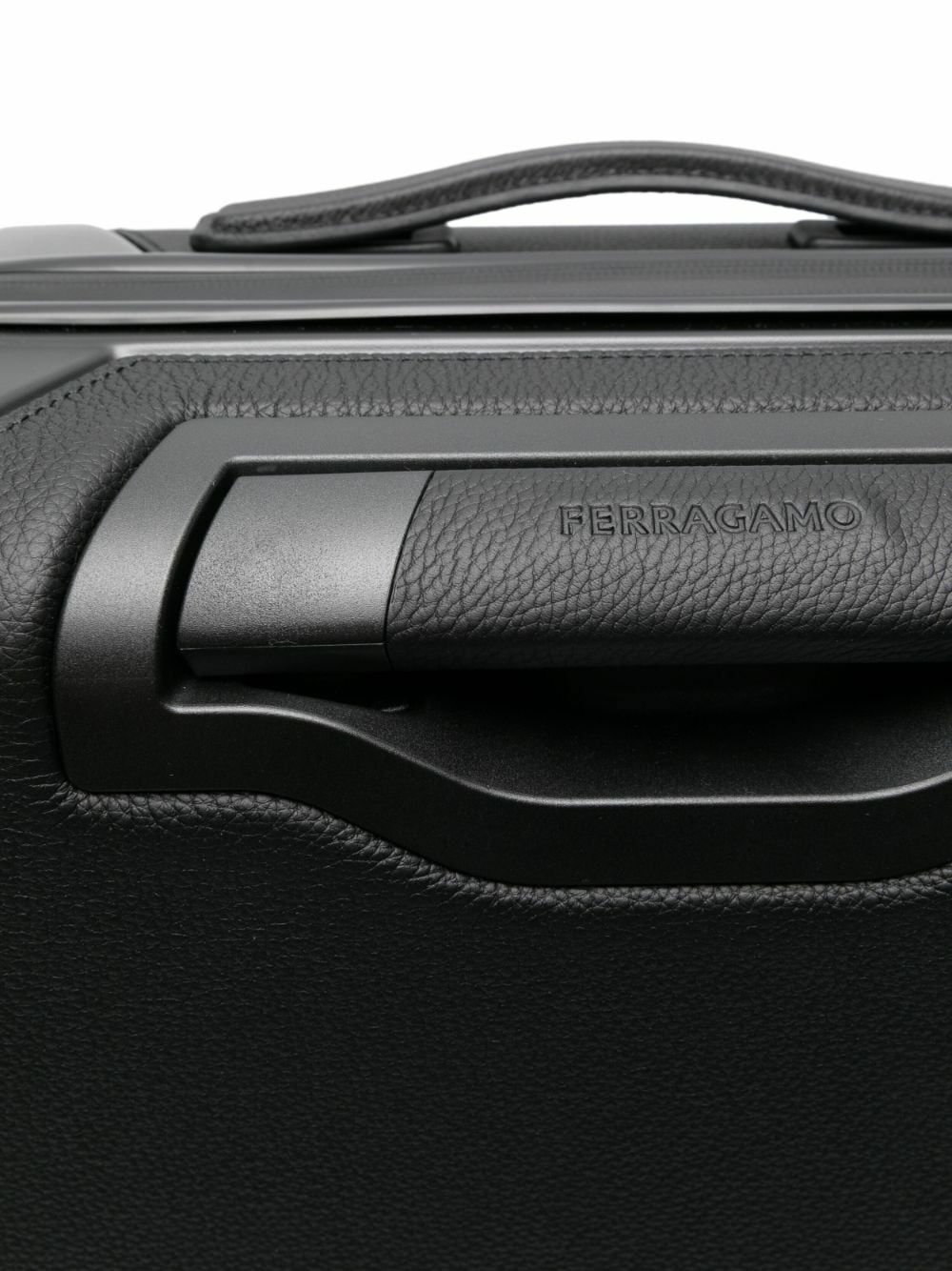 Ferragamo Black Gancini Embossed Leather Suitcase