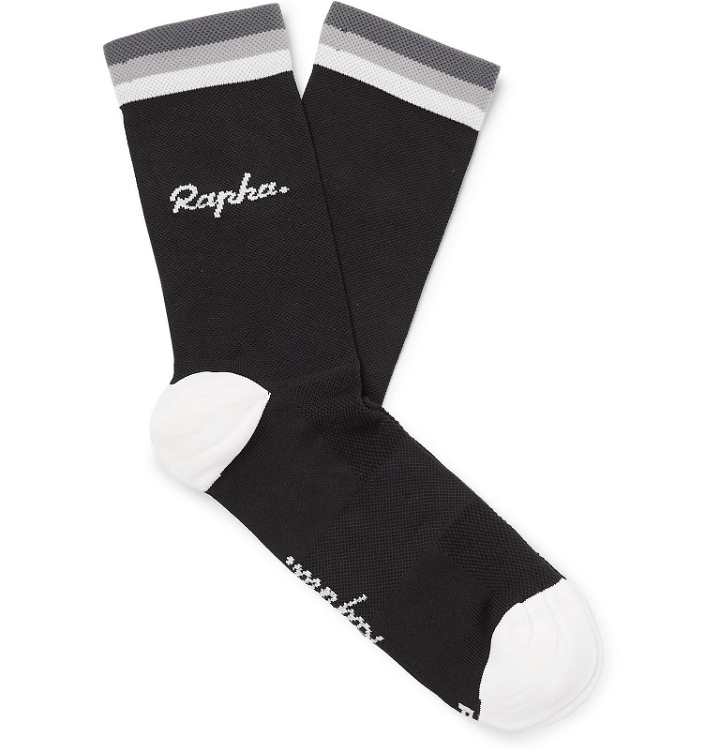 Photo: Rapha - Logo-Intarsia Stretch-Knit Socks - Black