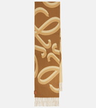 Loewe Logo wool and cashmere scarf