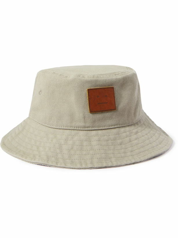 Photo: Acne Studios - Logo-Appliquéd Cotton-Canvas Bucket Hat - Neutrals