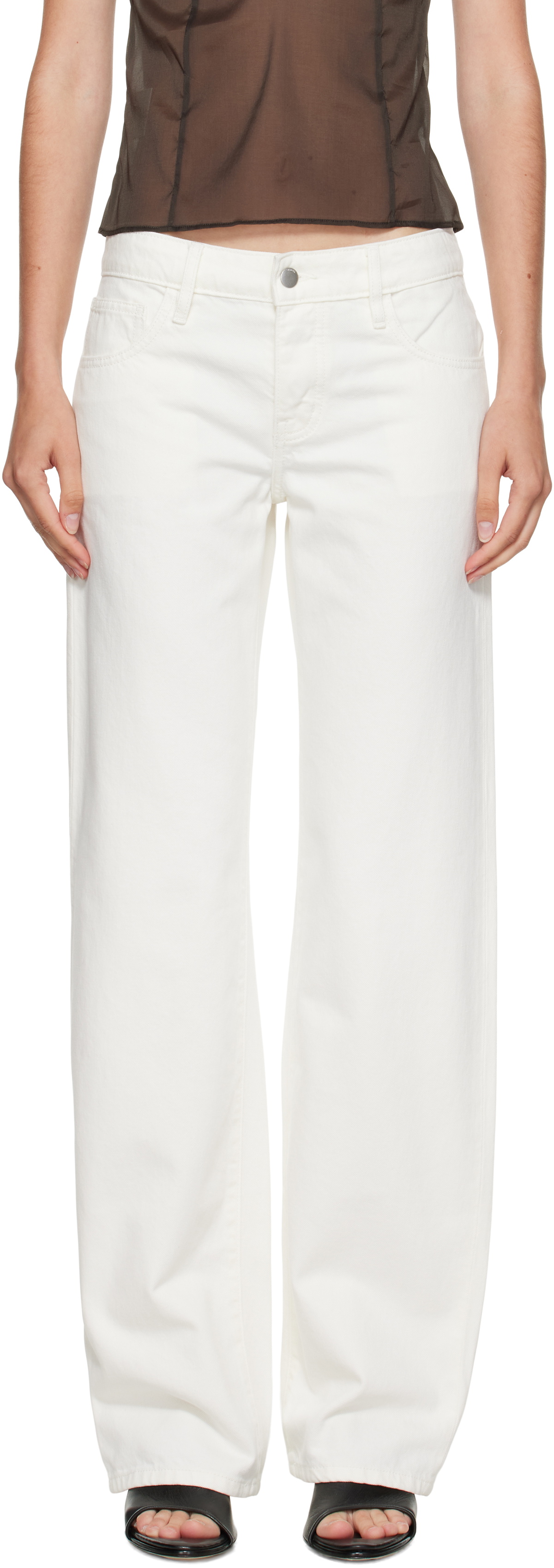 St. Agni White Outland Denim Edition 90s Low Rise Jeans