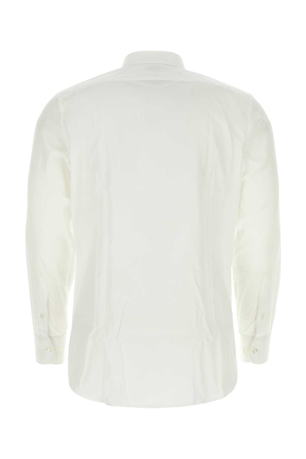 Chemise Etro Blanche Et Verte En Popeline De Coton - Taille FR42 (US12) - Occasion Très Bon état