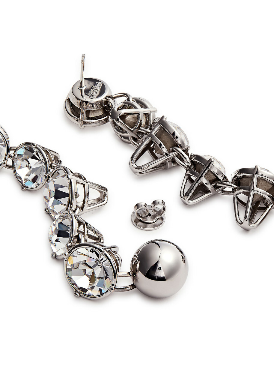 Jean Paul Gaultier Crystal-embellished Drop Earrings - Silver - One Size