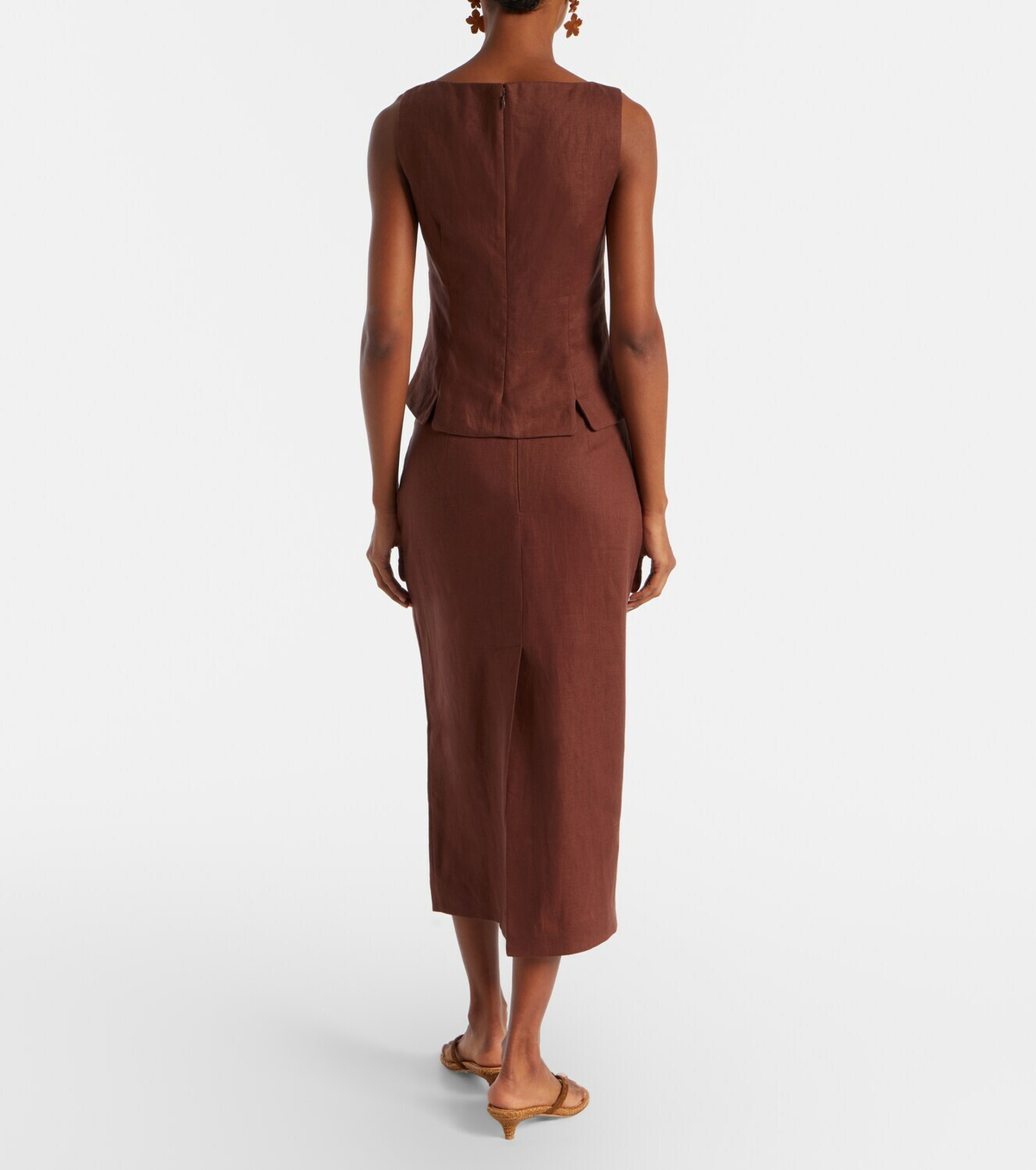 Posse Sabine linen pencil skirt