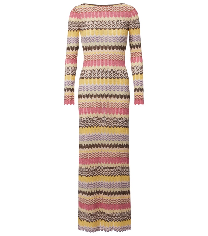 Photo: Faithfull Pedro chevron lamé maxi dress