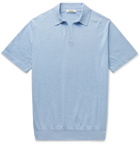 Saman Amel - Slim-Fit Cotton Polo Shirt - Blue