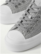 Givenchy - City Leather-Trimmed Logo-Jacquard Sneakers - Gray