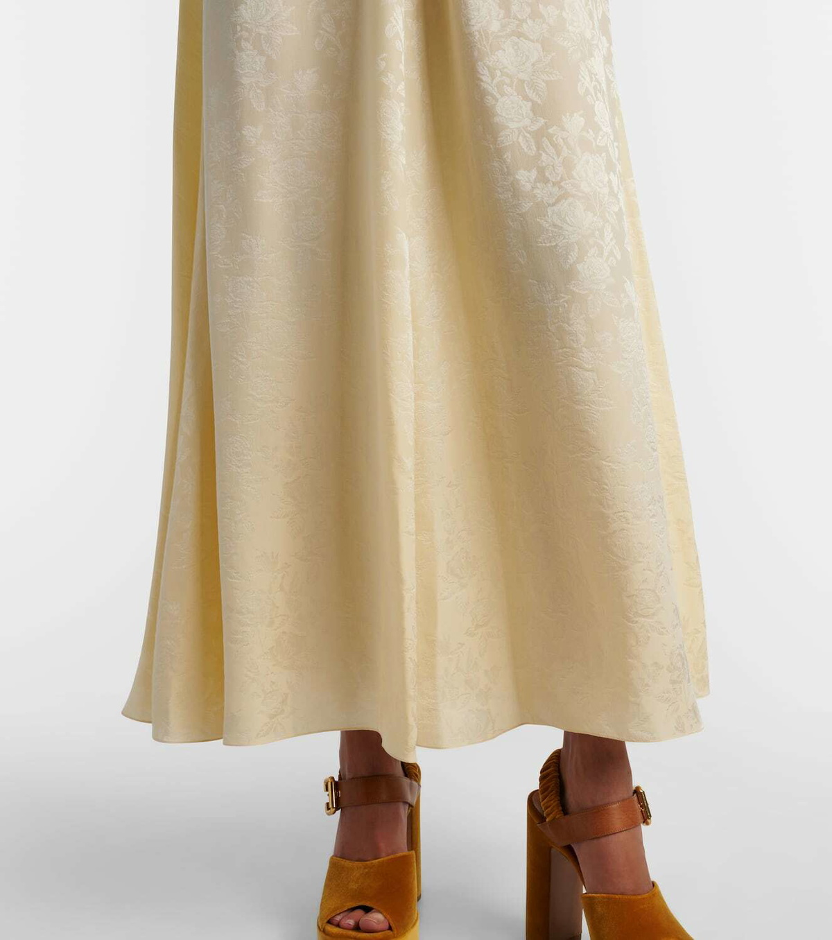 Chloé Gathered silk jacquard maxi dress