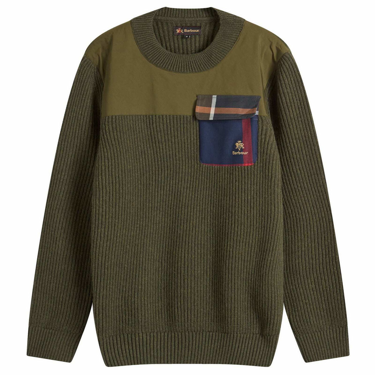 Barbour Men's x Baracuta Miller Crew Knit Jumper in Olive
