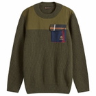 Barbour Men's x Baracuta Miller Crew Knit Jumper in Olive