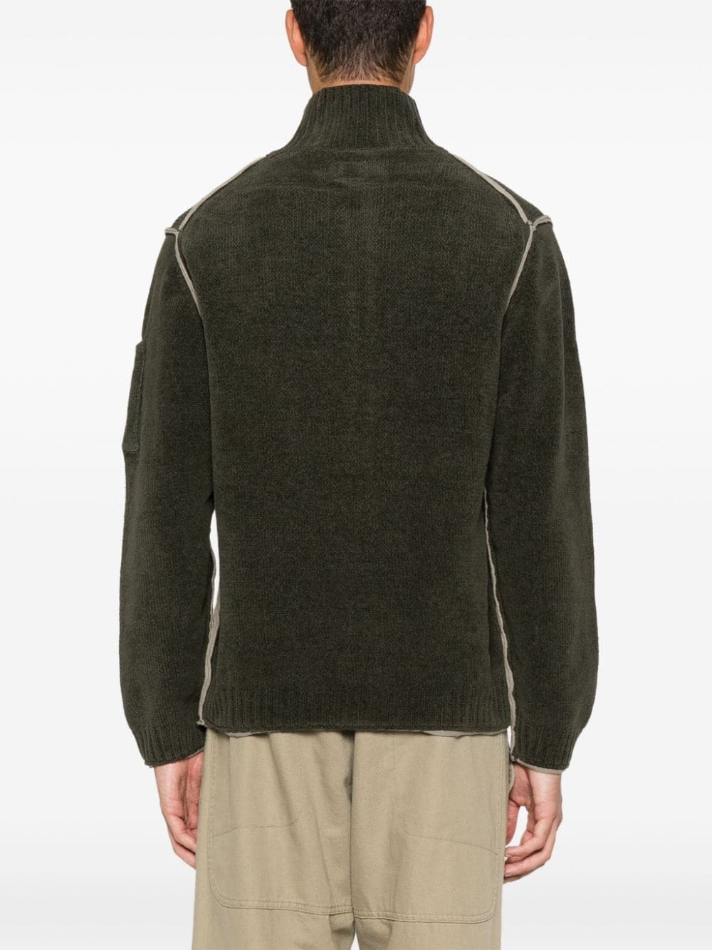 C.P. COMPANY - Cotton Adn Chenille Double-faced Cardigan C.P. Company
